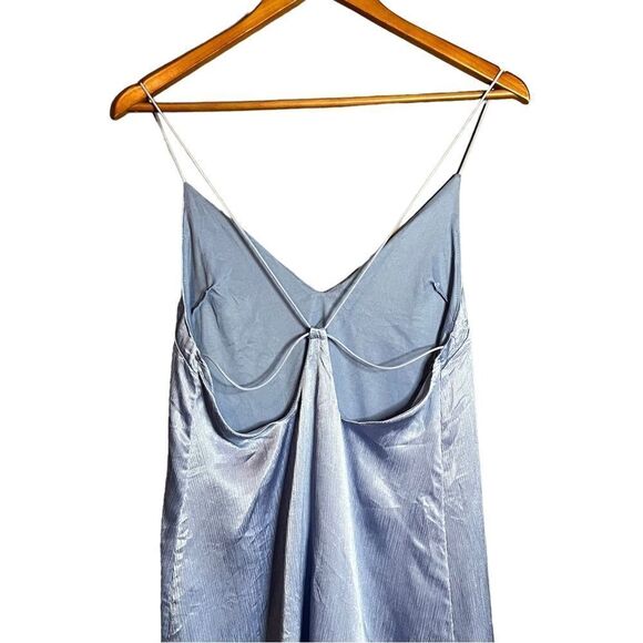 NWT! UO KAYJAY SATIN STRAPPY-BACK MINI DRESS IN BLUE - Picture 11 of 12